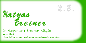 matyas breiner business card